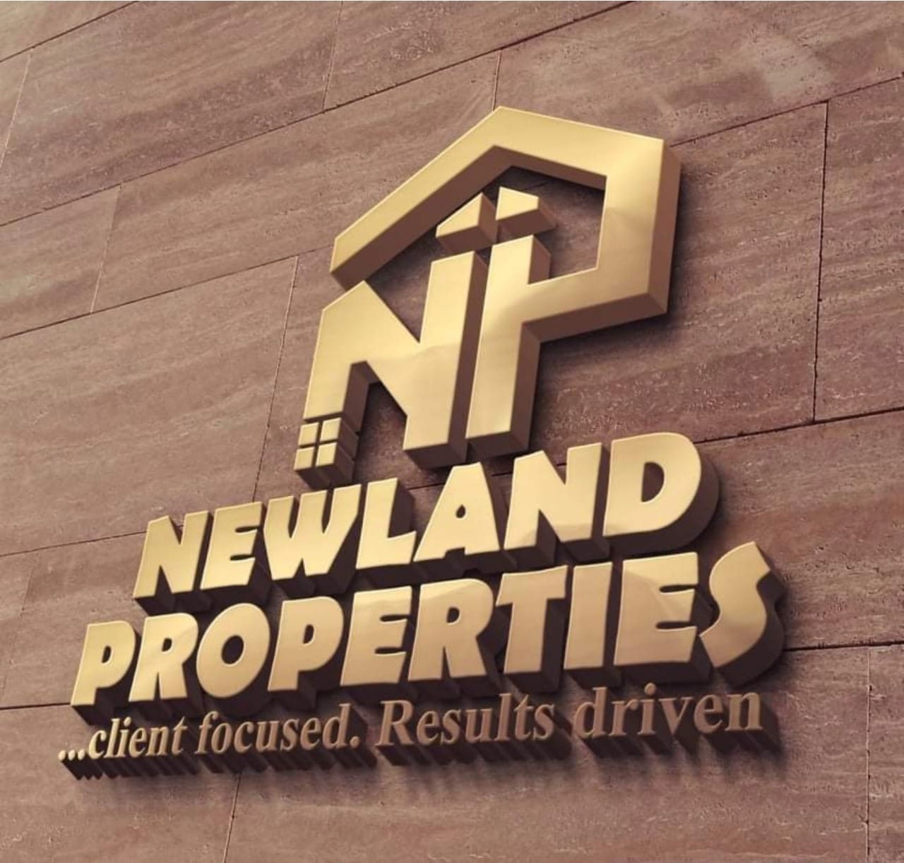 3D Gold Logo Newland Properties